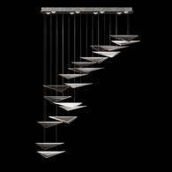 100116-42 Fine Art Lighting Volo 60.5"W Rectangular Pendant with Silver/Smoke Linear Finish