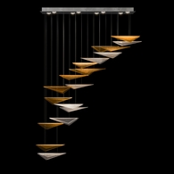 100116-43 Fine Art Lighting Volo 60.5"W Rectangular Pendant with Silver/Amber Linear Finish