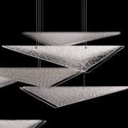 100116-44 Fine Art Lighting Volo 60.5"W Rectangular Pendant with Silver/Clear Hammered Finish