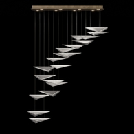 100116-51 Fine Art Lighting Volo 60.5"W Rectangular Pendant with Soft Gold/Clear Linear Finish