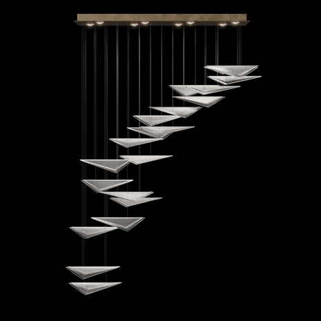 100116-51 Fine Art Lighting Volo 60.5"W Rectangular Pendant with Soft Gold/Clear Linear Finish