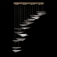 100116-52 Fine Art Lighting Volo 60.5"W Rectangular Pendant with Soft Gold/Smoke Linear Finish