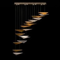 100116-53 Fine Art Lighting Volo 60.5"W Rectangular Pendant with Soft Gold/Amber Linear Finish