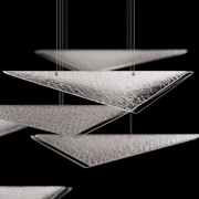 100116-54 Fine Art Lighting Volo 60.5"W Rectangular Pendant with Soft Gold/Clear Hammered Finish
