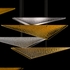 100116-56 Fine Art Lighting Volo 60.5"W Rectangular Pendant with Soft Gold/Amber Hammered Finish