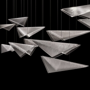 100118-41 Fine Art Lighting Volo 58"W Rectangular Pendant with Silver/Clear Linear Finish