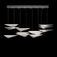 100118-41 Fine Art Lighting Volo 58"W Rectangular Pendant with Silver/Clear Linear Finish
