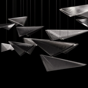 100118-42 Fine Art Lighting Volo 58"W Rectangular Pendant with Silver/Smoke Linear Finish