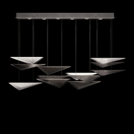 100118-42 Fine Art Lighting Volo 58"W Rectangular Pendant with Silver/Smoke Linear Finish