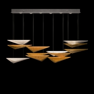 100118-43 Fine Art Lighting Volo 58"W Rectangular Pendant with Silver/Amber Linear Finish