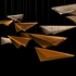100118-46 Fine Art Lighting Volo 58"W Rectangular Pendant with Silver/Amber Hammered Finish