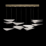 100118-51 Fine Art Lighting Volo 58"W Rectangular Pendant with Soft Gold/Clear Linear Finish