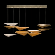 100118-53 Fine Art Lighting Volo 58"W Rectangular Pendant with Soft Gold/Amber Linear Finish