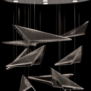 100119-42 Fine Art Lighting Volo 36"W Round Pendant with Silver/Smoke Linear Finish