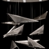 100119-44 Fine Art Lighting Volo 36"W Round Pendant with Silver/Clear Hammered Finish