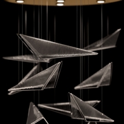 100119-52 Fine Art Lighting Volo 36"W Round Pendant with Soft Gold/Smoke Linear Finish