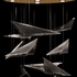 100119-55 Fine Art Lighting Volo 36"W Round Pendant with Soft Gold/Smoke Hammered Finish