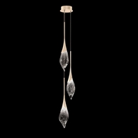 100129-6 Fine Art Lighting Mayu 9.5"W Round Pendant with Champagne Finish