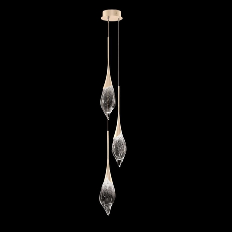 100129-6 Fine Art Lighting Mayu 9.5"W Round Pendant with Champagne Finish