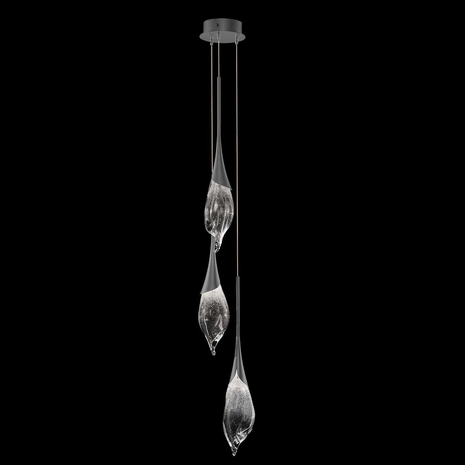 100129-7 Fine Art Lighting Mayu 9.5"W Round Pendant with Midnight Steel Finish