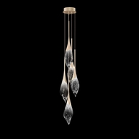 100130-6 Fine Art Lighting Mayu 12.5"W Round Pendant with Champagne Finish