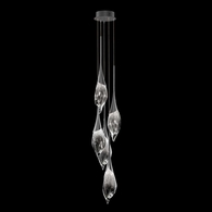 100130-7 Fine Art Lighting Mayu 12.5"W Round Pendant with Midnight Steel Finish