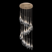 100131-6 Fine Art Lighting Mayu 32.75"W Round Tall Pendant with Champagne Finish