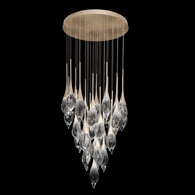 100131-6 Fine Art Lighting Mayu 32.75"W Round Tall Pendant with Champagne Finish