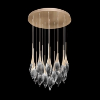 100145-6 Fine Art Lighting Mayu 32.75"W Round Low Pendant with Champagne Finish