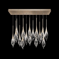 100146-6 Fine Art Lighting Mayu 54"W Rectangular Low Pendant with Champagne Finish