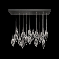 100146-7 Fine Art Lighting Mayu 54"W Rectangular Low Pendant with Midnight Steel Finish