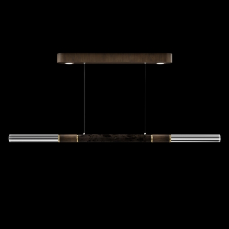 100149-211 Fine Art Lighting Antonia 62"W Linear Pendant with Bronze/Brass/Charcoal Finish