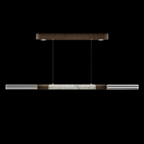 100149-212 Fine Art Lighting Antonia 62"W Linear Pendant with Bronze/Brass/Smoke Finish