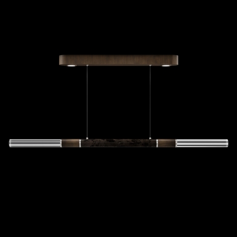 100149-221 Fine Art Lighting Antonia 62"W Linear Pendant with Bronze/Nickel/Charcoal Finish