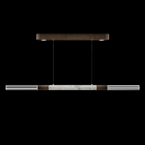 100149-222 Fine Art Lighting Antonia 62"W Linear Pendant with Bronze/Nickel/Smoke Finish
