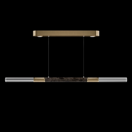 100149-311 Fine Art Lighting Antonia 62"W Linear Pendant with Gold Leaf/Brass/Charcoal Finish