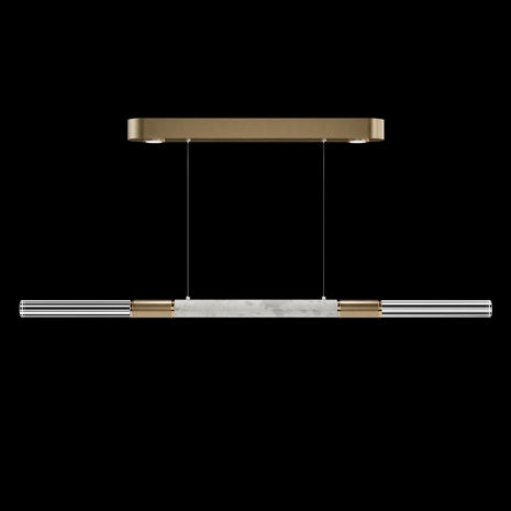 100149-312 Fine Art Lighting Antonia 62"W Linear Pendant with Gold Leaf/Brass/Smoke Finish