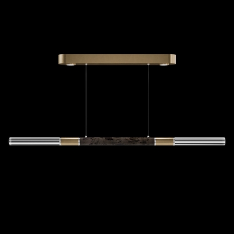 100149-321 Fine Art Lighting Antonia 62"W Linear Pendant with Gold Leaf/Nickel/Charcoal Finish