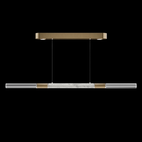 100149-322 Fine Art Lighting Antonia 62"W Linear Pendant with Gold Leaf/Nickel/Smoke Finish