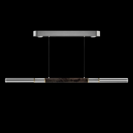 100149-411 Fine Art Lighting Antonia 62"W Linear Pendant with Silver Leaf/Brass/Charcoal Finish