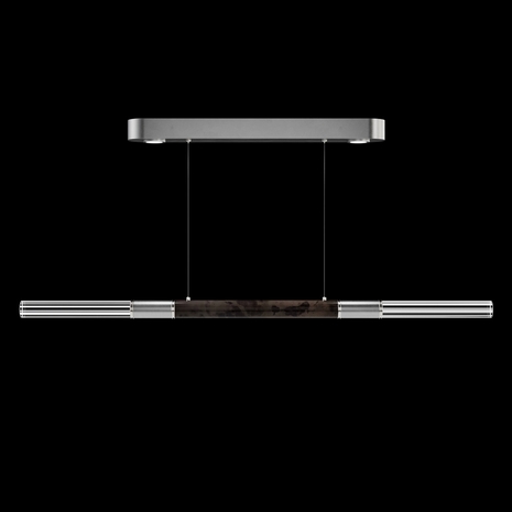 100149-421 Fine Art Lighting Antonia 62"W Linear Pendant with Silver Leaf/Nickel/Charcoal Finish