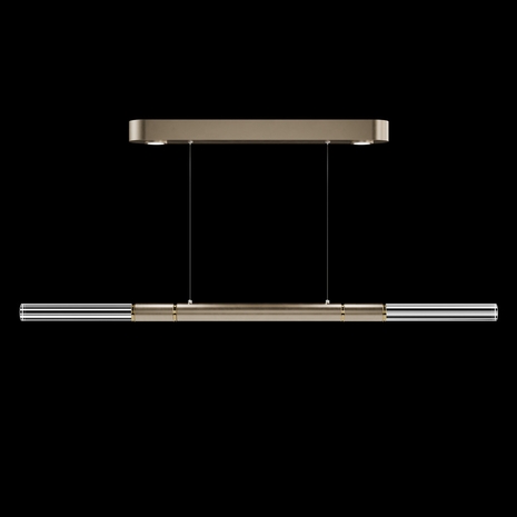 100149-510 Fine Art Lighting Antonia 62"W Linear Pendant with Soft Gold Leaf/Brass Finish