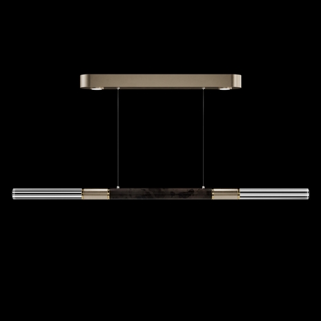 100149-511 Fine Art Lighting Antonia 62"W Linear Pendant with Soft Gold Leaf/Brass/Charcoal Finish