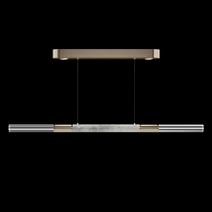 100149-512 Fine Art Lighting Antonia 62"W Linear Pendant with Soft Gold Leaf/Brass/Smoke Finish