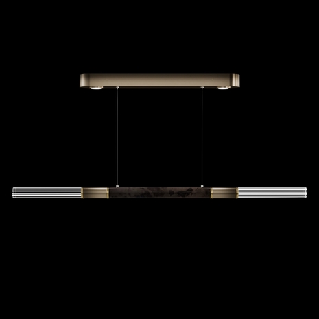100149-611 Fine Art Lighting Antonia 62"W Linear Pendant with Ombre Bronze/Brass/Charcoal Finish