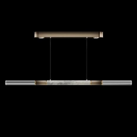 100149-612 Fine Art Lighting Antonia 62"W Linear Pendant with Ombre Bronze/Brass/Smoke Finish