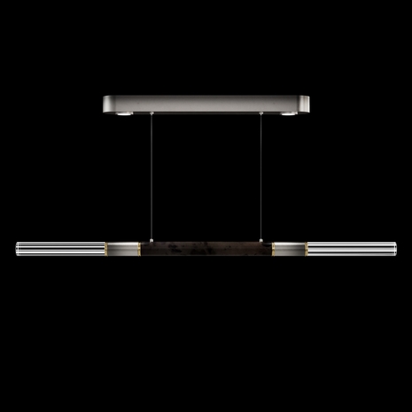 100149-711 Fine Art Lighting Antonia 62"W Linear Pendant with Ombre Silver/Brass/Charcoal Finish