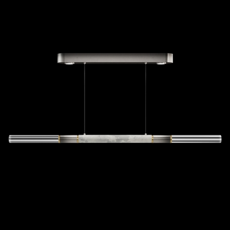 100149-712 Fine Art Lighting Antonia 62"W Linear Pendant with Ombre Silver/Brass/Smoke Finish