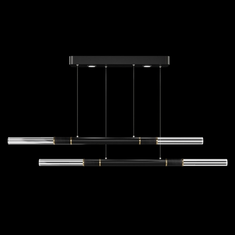 100150-110 Fine Art Lighting Antonia 71"W Linear Pendant with Black/Brass Finish