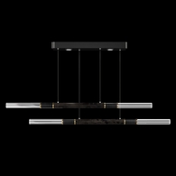 100150-111 Fine Art Lighting Antonia 71"W Linear Pendant with Black/Brass/Charcoal Finish